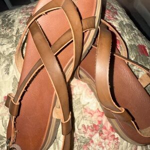 MIA Tan Leather Sandals